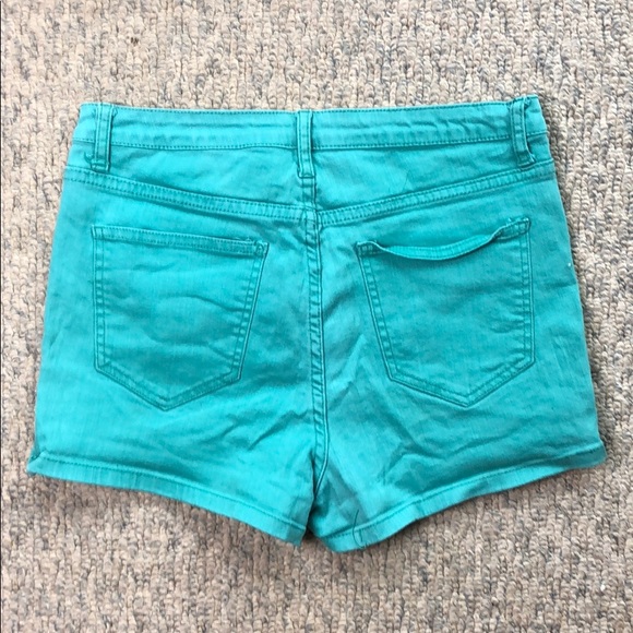 Teal/mint green denim shorts sz 30” - Picture 4 of 4